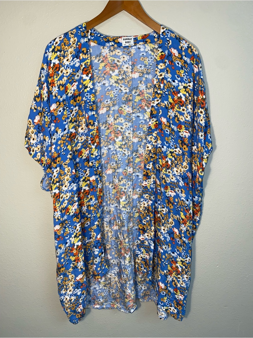 Aritzia Sunday Best Cosima Kimono Blue Wildflower Floral XXS/XS